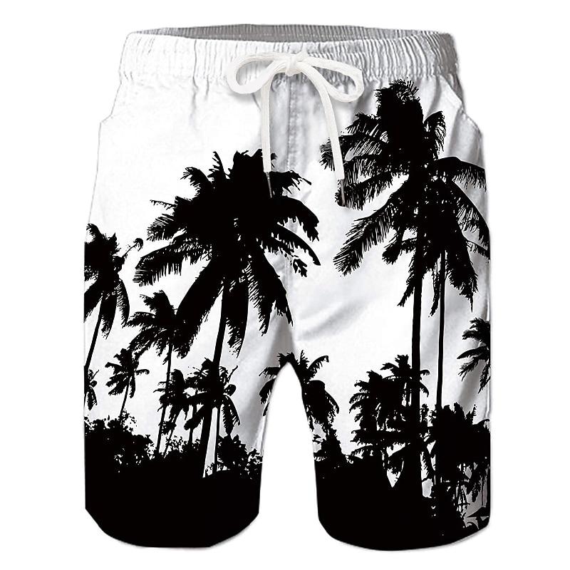 Men's Coconut Tree Graphic Prints Swim Trunks Swim Shorts Board