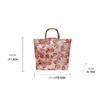 Borsa Tote Jacquard in Tela Chegsam Accessori Manico con Giunzione in Bambù Borsa a Mano Stile Cinese Grande Capacità Chiusura con Zip