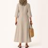 Elegant Long Boho Beach Maxi Dress For Women V Neck 3 4 Sleeve Summer Dress