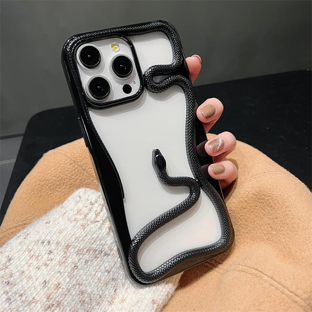 Cool 3D Snake Hollow Dissipate Heat Phone Case For Samsung Galaxy A16 A15 A14 A26 A36 A56 A54 A55 A06 Electroplated Soft Cover