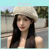 Small Fragrance Style Beret Hat For Women Summer Breathable Knitted Fashion Accessory
