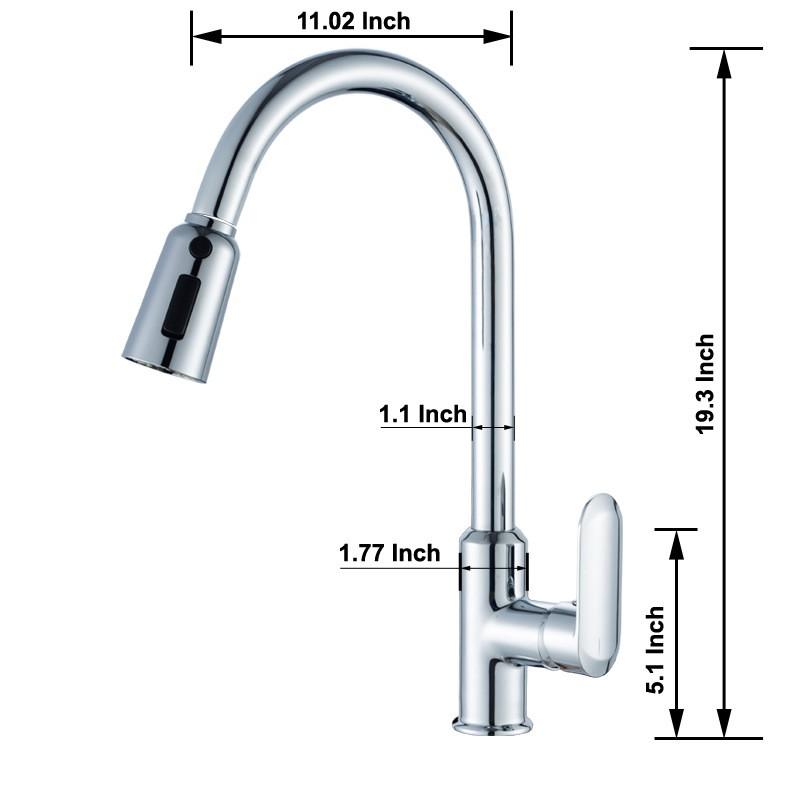 Brass Kitchen Faucet With Dual Outlet Pull-Out Spray Head Rotating Swivel Spout Hot Cold Mixer Tap Sink