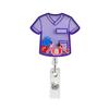 Cute Nurse Scrub Retractable Badge Reel, Acrylic Medical ID Holder for Nurses Doctors Healthcare Workers