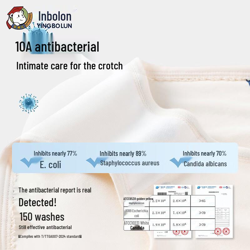 Yingbolun Girls' All-Season Antibacterial Cotton Underwear