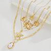 New Flower Starfish Imitation Pearl Pendant Necklaces for Women Fashion Gold Color Multilayer Necklaces Sets Party Jewelry Gifts