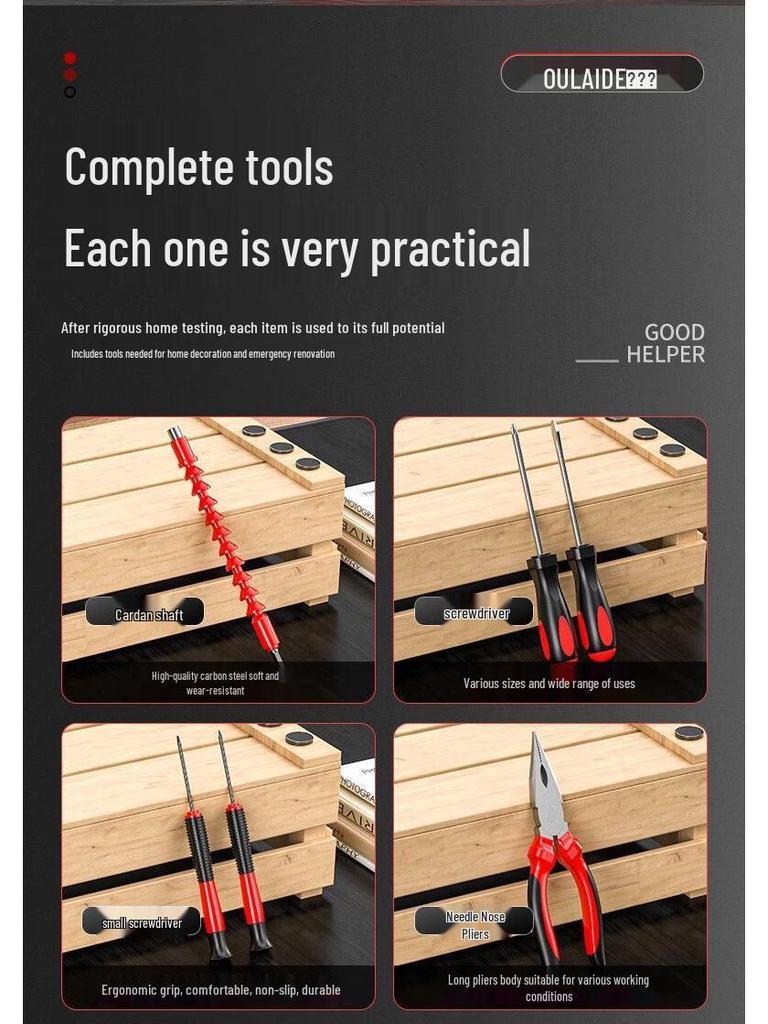 High-Power Cordless Electric Drill and Screwdriver Set with Lithium Battery for Home Use