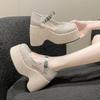 Fashion 11CM Hollow Breathable Chunky Heels Slippers Platform Wedges Sandals Summer Block High Heels for Women Shoes Loafers Sandalias