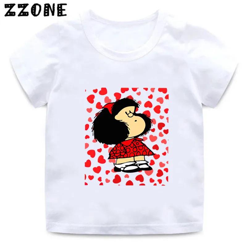 Hot Sale Cute Mafalda Print Kids Tshirt Cartoon Girls Clothes Baby Boys Short Sleeve T shirt Summer Childrens Clothingooo5458 100