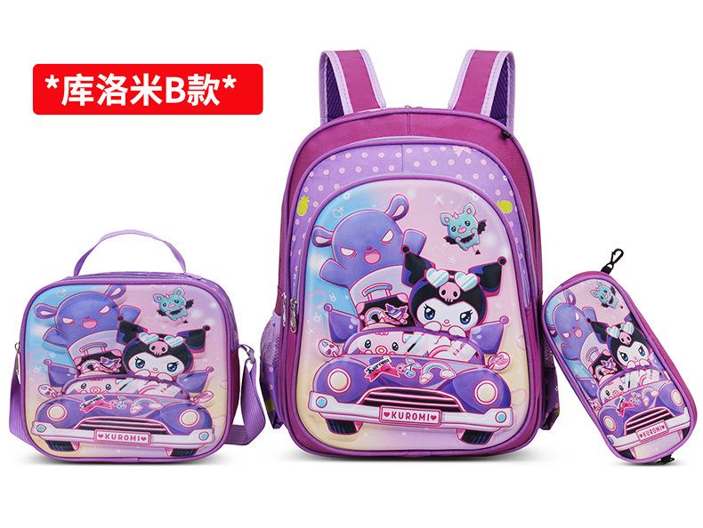 New 16-Inch 3-Piece Kids Cartoon Backpack Set Nylon Rolling Backpack School Bag for Boys Girls