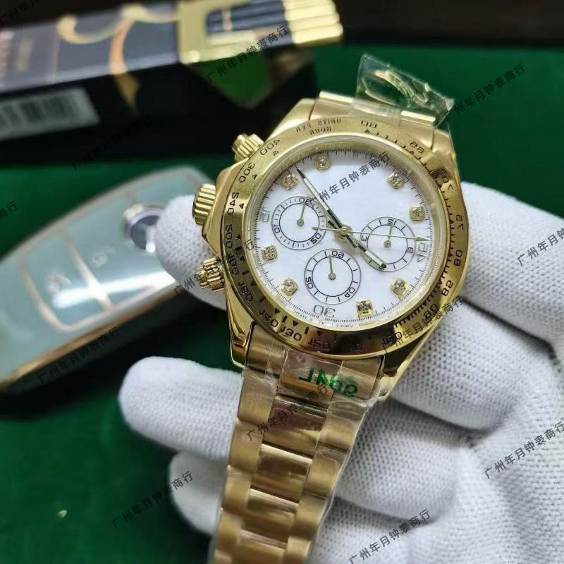 Orologio Meccanico Automatico Cronografo Universo Uomo Serie Daytona Laojia Verde Oro