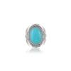 Turquoise Gemstone Ring – Tribal Boho 925 Sterling Silver Statement Ring for Women & Men – Handmade December Birthstone Jewelry