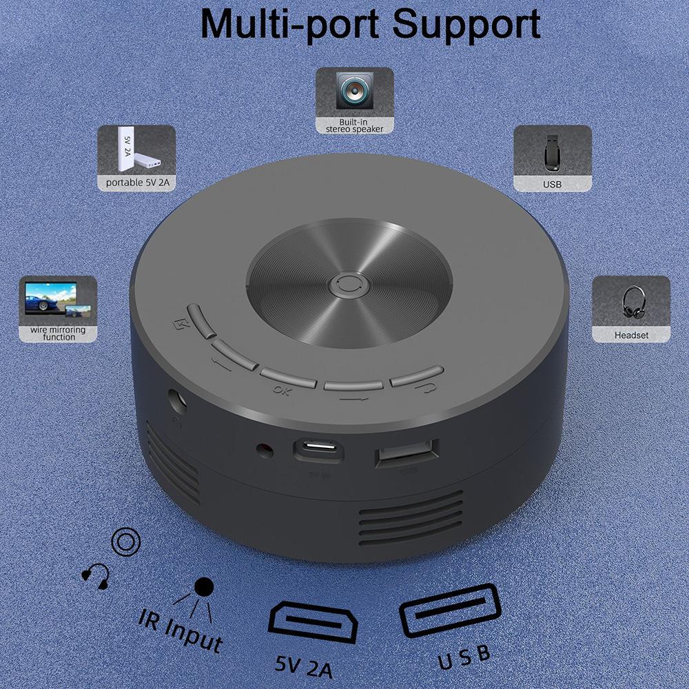 Mini Projector LED HD 1080P Portable Home Movie Theater Projector Eye Protection