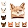 Cartoon Animal Face Cat Ear Beanie Hat Soft Plush Winter Skull Cap Plush Winter Hat Daily Outfits