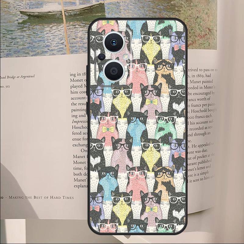Funny Cat Collage Cover For OPPO Reno 12F 11F 13F 14F 10 11 12 13 14 Pro 8 Lite OPPO Find X9 X6 X5 X8 Pro Case