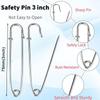 5/10/20PCS Extra-Large Steel Safety Pins 75mm(3") Heavy Duty Big Safety Pin Stainless Steel Spring Lock Pins for Clothes Crafts