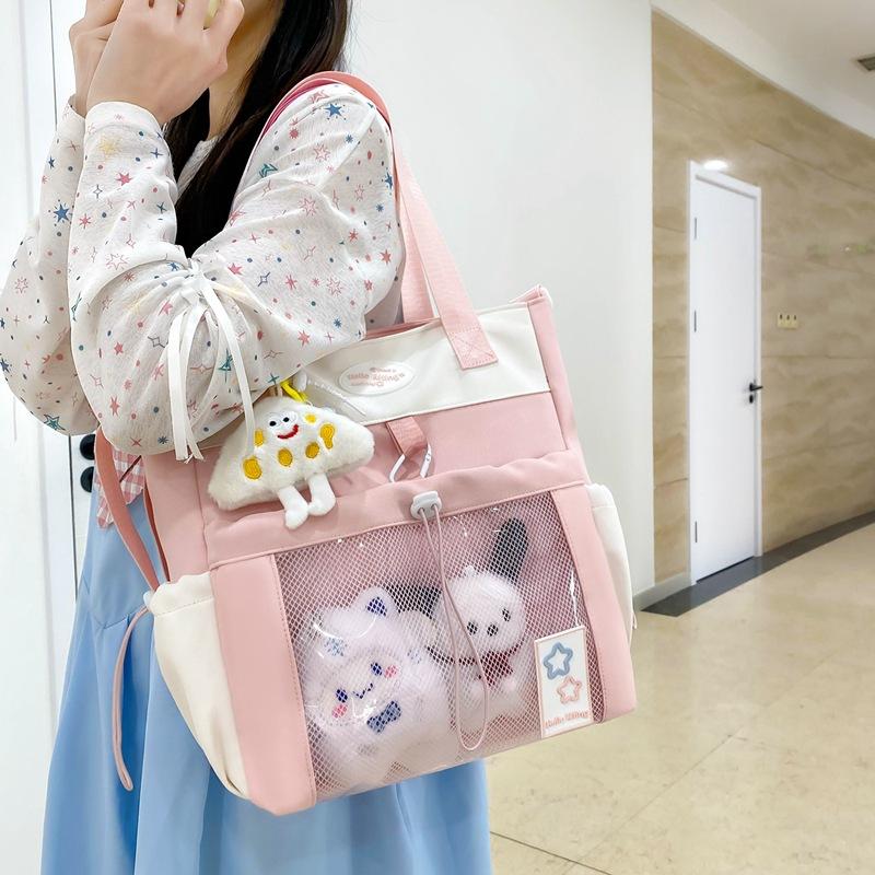 Japanese pain bag ins large capacity cute girl messenger bag fashionable large capacity shoulder bag student tote bag tide