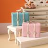 Durable 1:12 Dollhouse Miniature Leather Luggage Briefcase Handbag Vintage Suitcase Model Home Life Scene Decor Doll Fashion Accessories