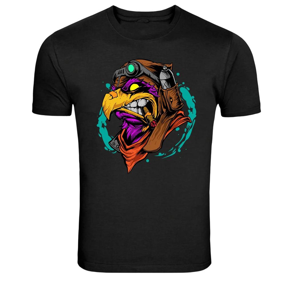 Pilot Eagle Smoking Cigar Aviator Graphic T-Shirt