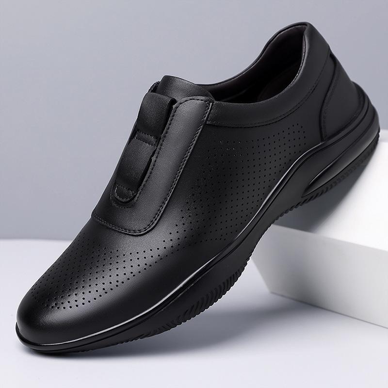 2026 Spring Autumn New Casual Leather Shoes for Men Solid Color Summer Hallow Designer Shoes Male Fashion Sports Sneakers Man
