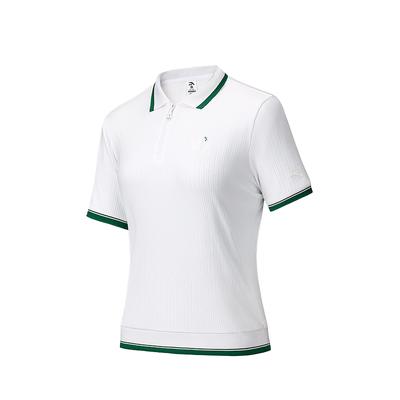 Comfortable Simple Versatile Color-Block Polo Shirt Women Tops Snow-White 162538126-1