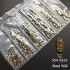 6-Grid Flat-Back Nail Art Rhinestone Set (1440pcs) - Mixed AB & Clear Glass Rhinestones Nail Decorations
