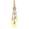 0.5m E27 Vintage Hemp Rope Ceiling Light Base Pendant Lamp Bulb Holder 85-265V (3*holder)
