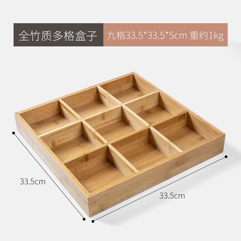Bamboo Storage Box Geometric Square Grid Desktop Storage Container Jewelry Storage Box Make Up Organizer Jewelry Organizer