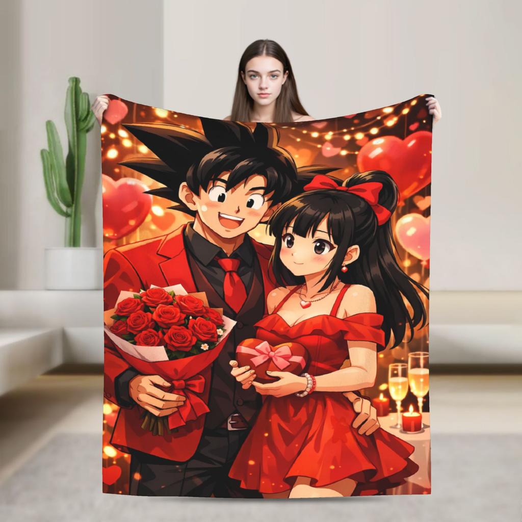 Black White Goku Dragon Ball Flannel Blanket Soft Durable Bedding Throws For Couch Bed Picnic Bedspread Sofa Bed Cover