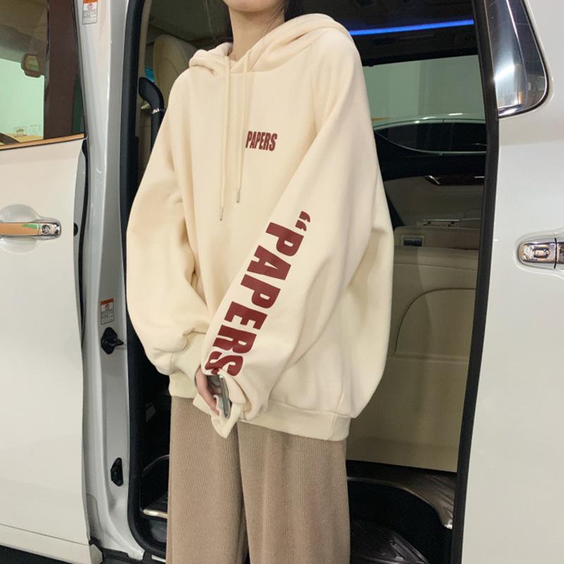 Ins Super Fire Fleece Thickened Sweater Women's Autumn and Winter Oversize Hooded Jacket Korean Version Tide Lazy On Clothes