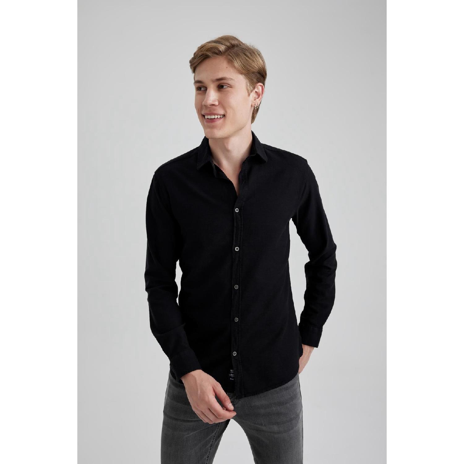 

Рубашка Slim Fit из хлопка с длинными рукавами S