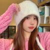 Y2K Cute Beanie Autumn Winter Women Warm Japanese Knit Hat Pile Caps Men Ear Protection Tie Pullover Hat Gorro Bonnet