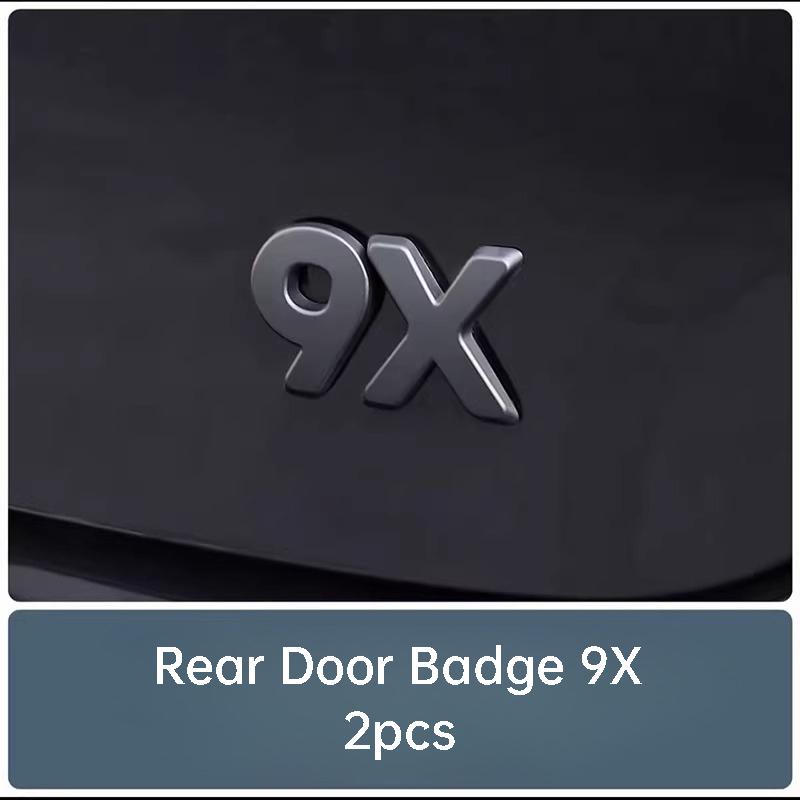 

For Zeekr 9X Car Front Badge Blackened Emblem Rear Trunk Letter Emblem Decal Exterior Modification Accessories