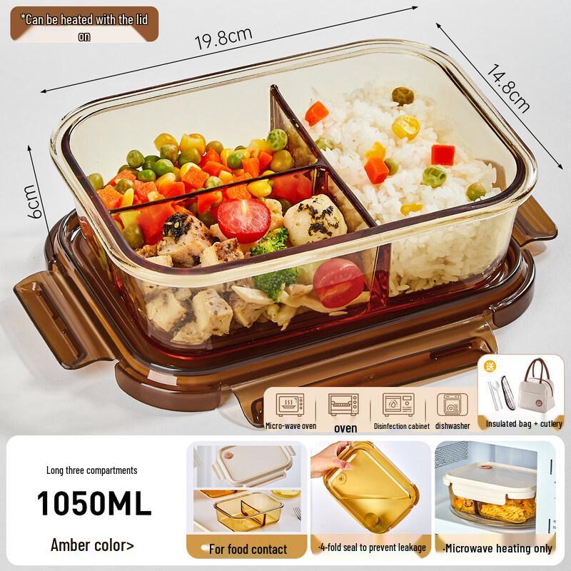 Qiwei Glass Divided Lunch Box