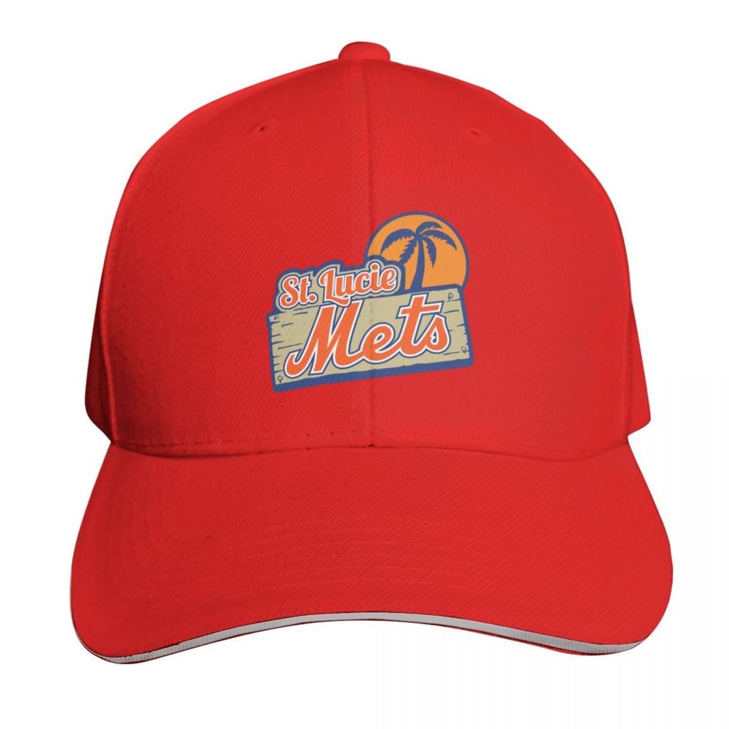 The StLucieMets Logo Baseball Cap Snap Back Hat Ball Cap Hat Unisex For The Sun Hat Unisex Unisexs Hats Womens