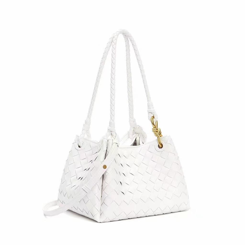 Vevd lærveske Ny fallskjerm-skulderveske Tekstur Skinn Uformelt Allsidig Crossbody-veske Håndveske