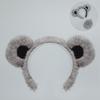 Plush Bear Ears Headband Tail Set Halloween Party Costume Cosplay Animal Theme Performance Accessory