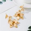Retro Premium Metal Flower Earrings Are Suitable For Women'S Daily Party Beach Vacation Wear
