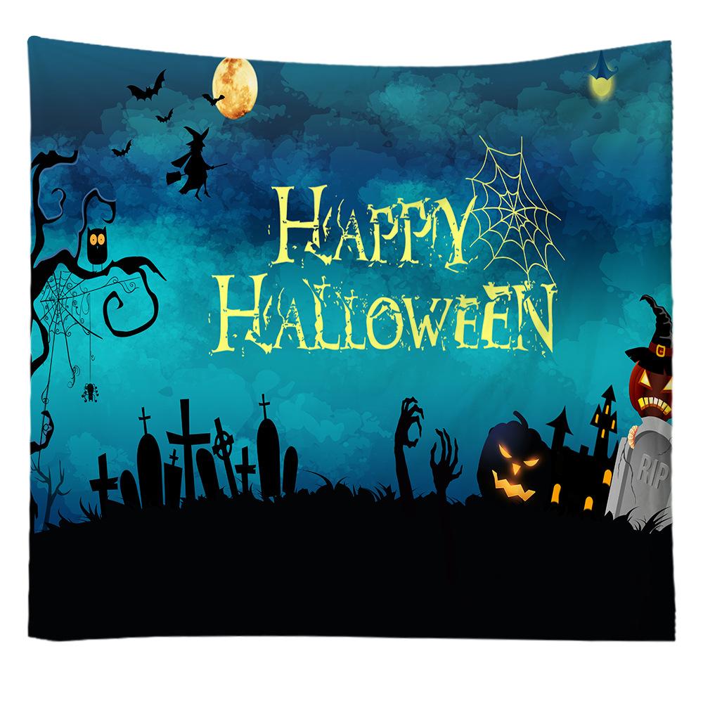 Home decoration halloween ghost print tapestry wall hanging European and American ins halloween decoration 230x180cm tapiz