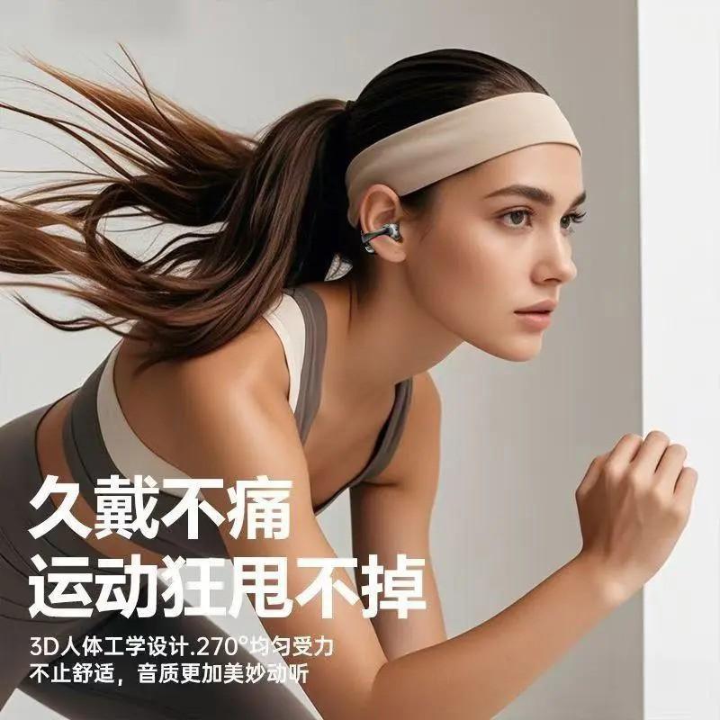 Wireless Ear-Clip Headphones Bluetooth 6.0 Open-Ear Stereo Sports Fitness Gym Running Sweatproof