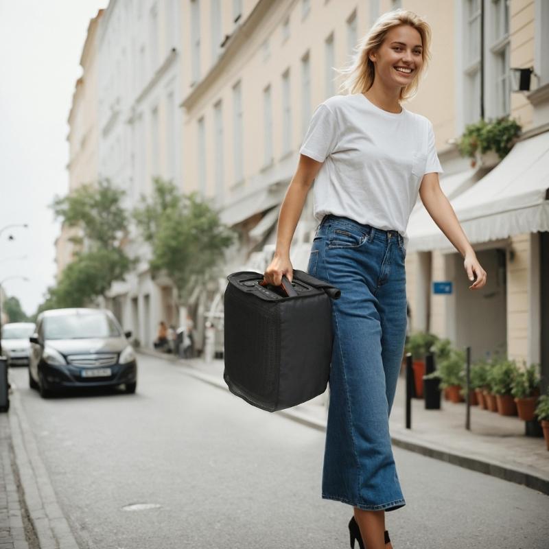 Protective Cover For Encore 2 Speaker With Unique Design Zippered Closure Dustproof Storage Bag With Side Pockets