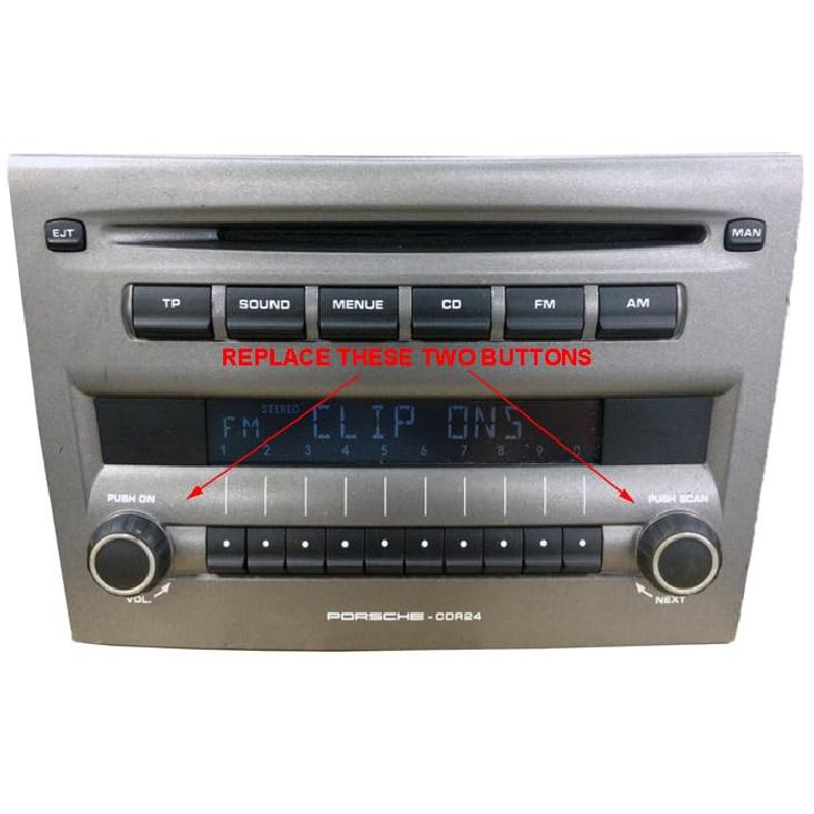 CDR24 Radio Drehknopf Set für Porsche 997 Cayman Boxster 987 Teilenummer. 9976459130