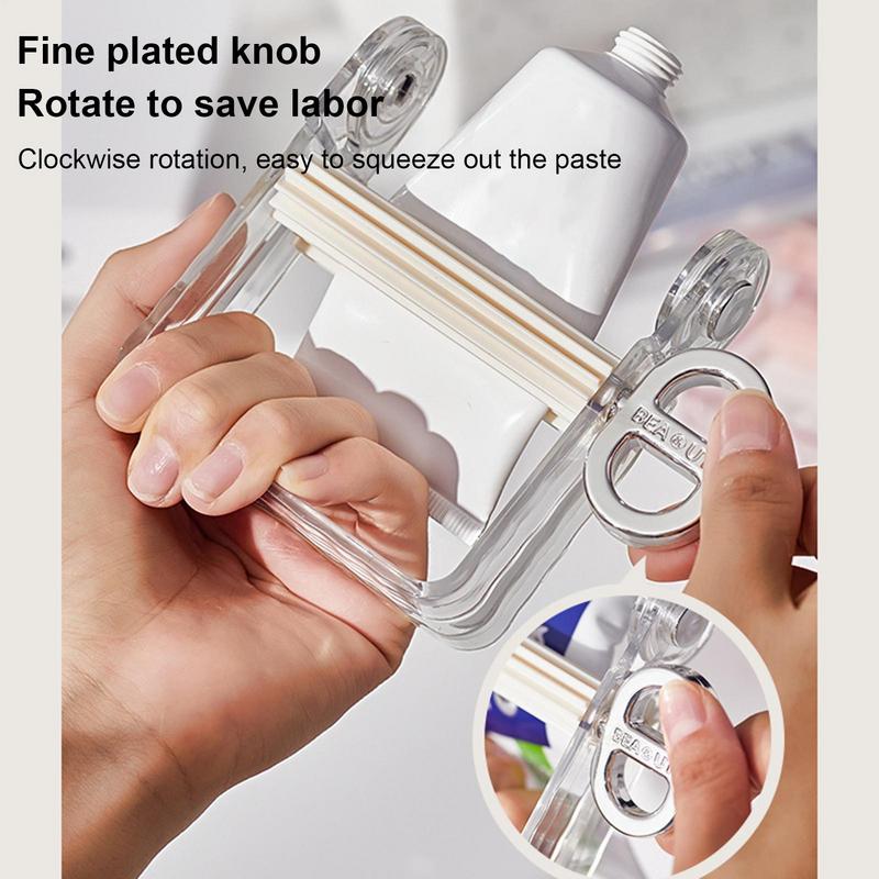 Toothpaste Squeezer Toothpaste Dispenser Household Rotatable Handle Hand Cream Squeeze Tool Simple Rolling Squeezing Tools