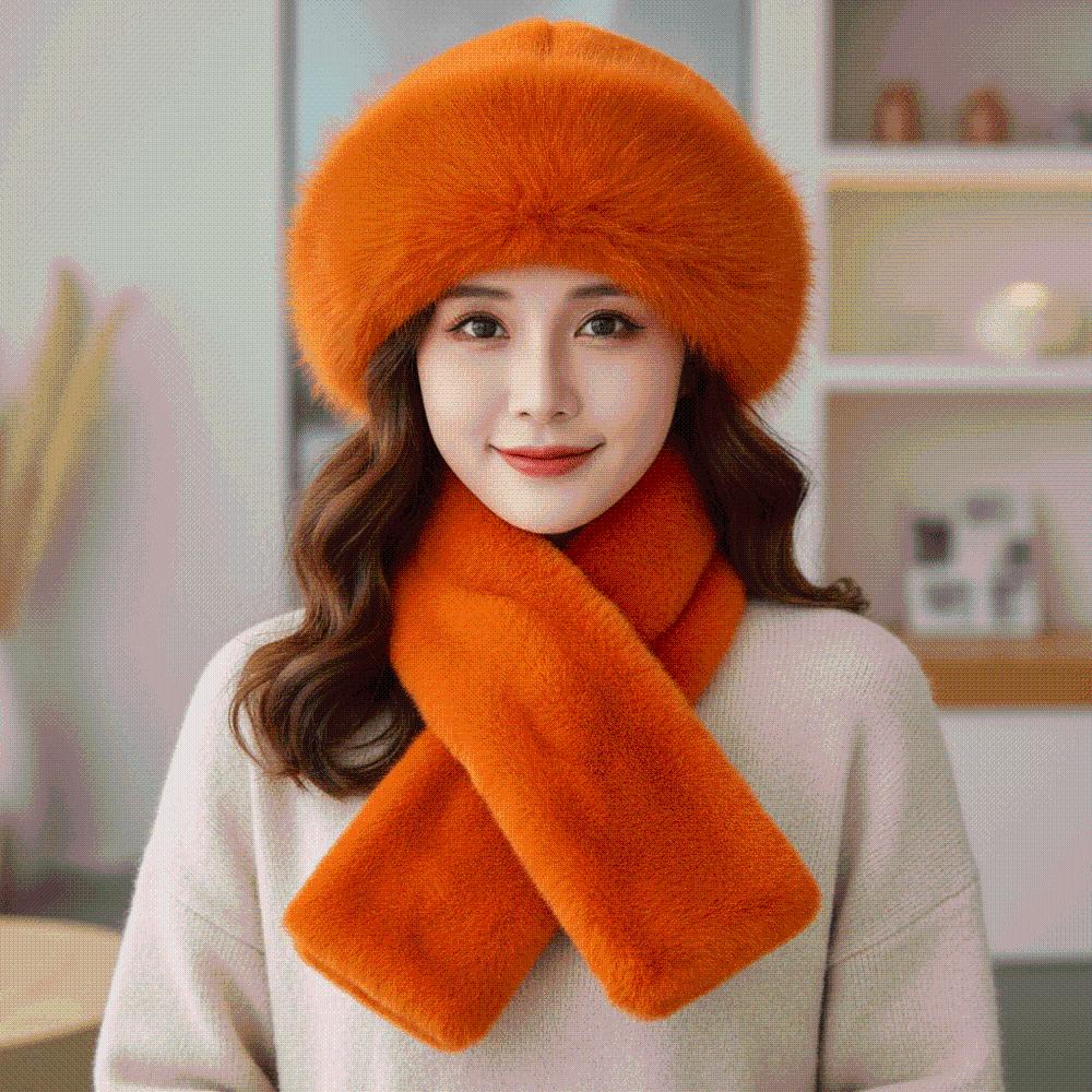 Windproof Russian Style Beanie Thickened Faux Mink Headwear Cossack Hat Set  Commuting