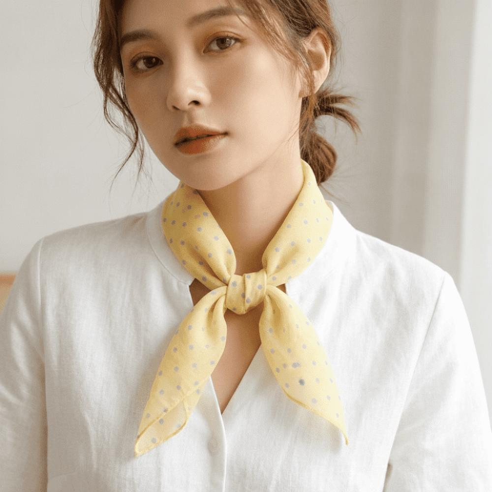 Soft Polka Dot Headscarf Multi Color Bandana Versatile Neckerchief Autumn