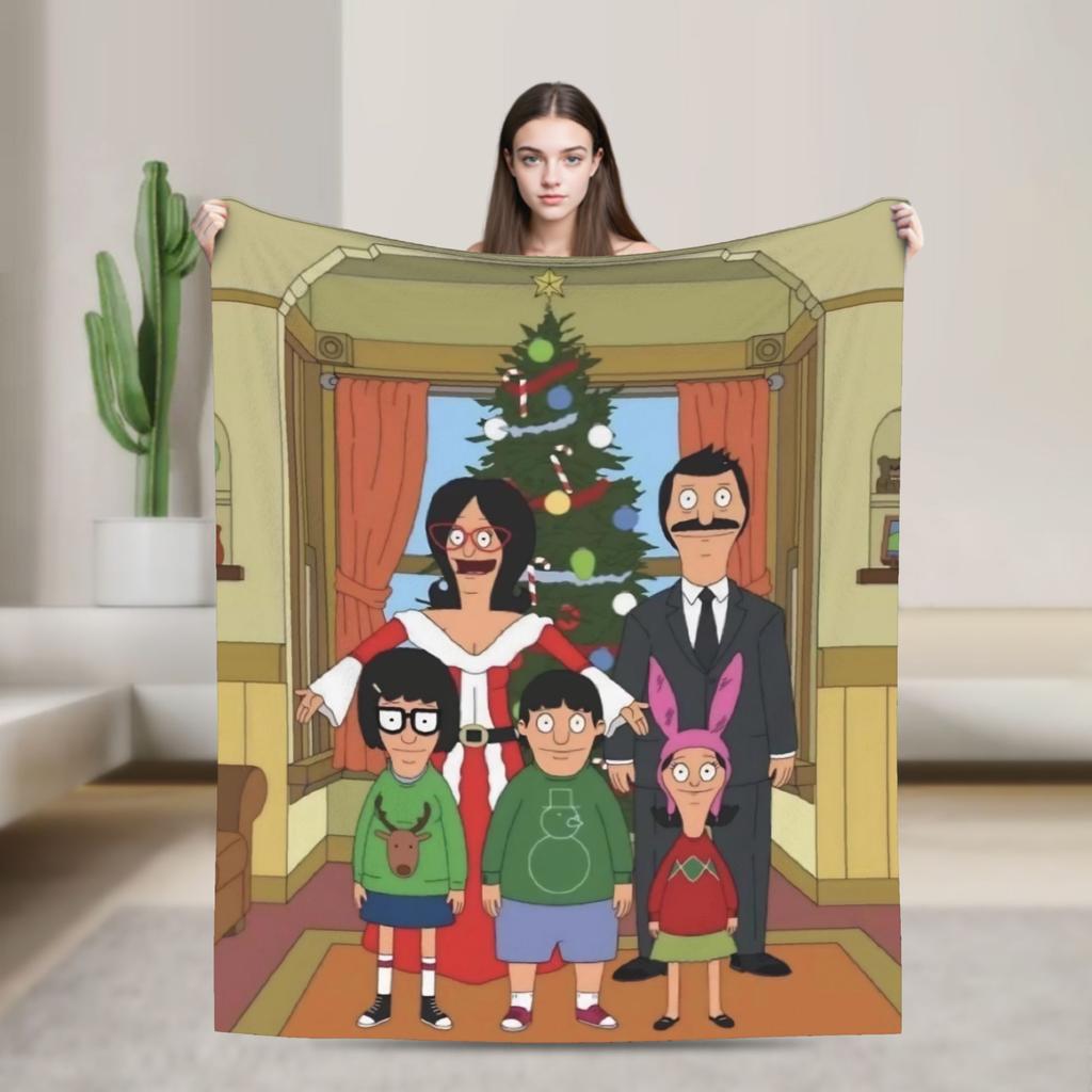 B-Bob Burgers Thanksgiving  Blanket Multiple Sizes Super Soft and Warm  Throw Blankets for Sofa Couch and Bed