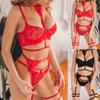 Women's Fashion Sexy Lingerie  Neck Eyelash Lace Slim Sexy Lingerie Set