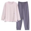 2025 Women's 100% Cotton Pajamas, Round Neck Long Sleeve Pullover, Casual Autumn/Spring Homewear Set
