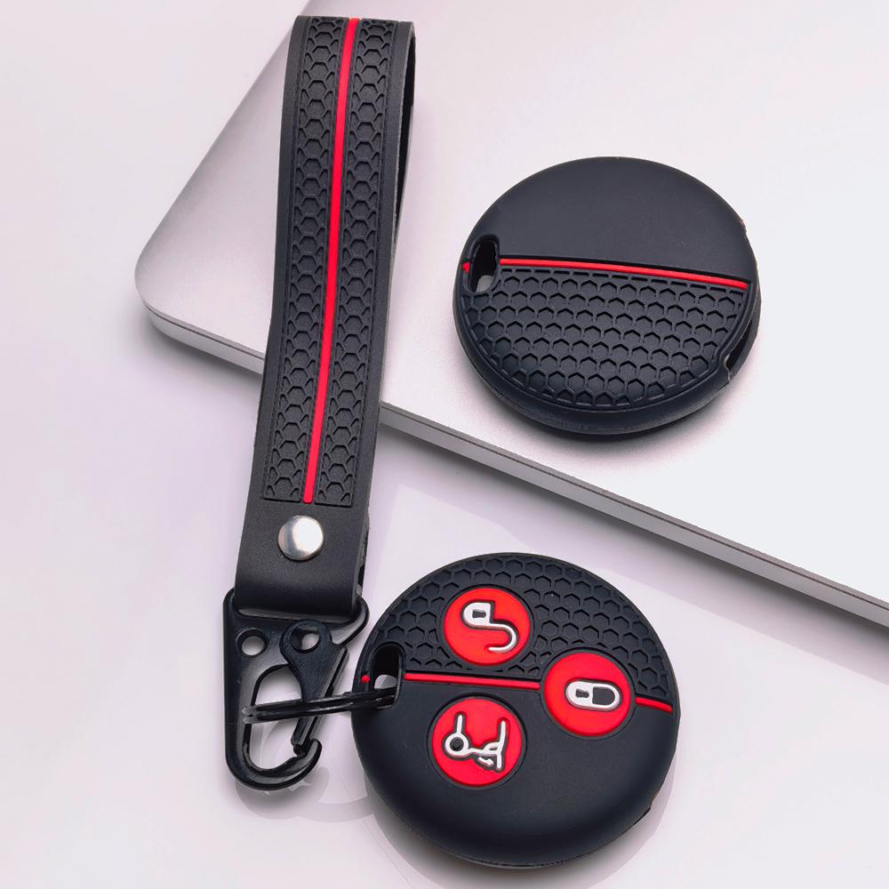 Key Fob Cover for Mercedes with Keychain Anti-Scratch Surface Shockproof Structure Soft Grip Texture Easy Install Design Responsive Button Touch