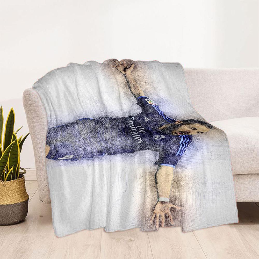 Football Player Action Blanket Soft Warm Cozy Great for Picnics Bed Seaside All-Season Use Warmthful Decor Gift for Travel Home Birthdays