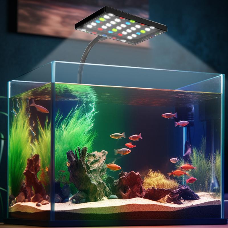 LED-Aquarienlicht, zum Anklipsen, mit einstellbarer Helligkeit, 360° drehbar, Vollspektrum